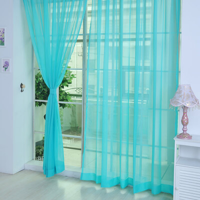 

2pcs Tulle Curtains Window Living Room Sheer Voile Curtains Home Decoration