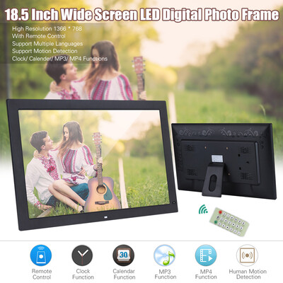 

185" Wide Screen 1366 768 High Resolution LED Digital Photo Frame Digital Album with Remote Control Motion Detection Sensor Sup