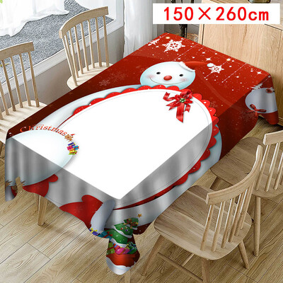 

Toponeto Christmas Tablecloth Print Rectangle Table Cover Holiday Party Home Decor