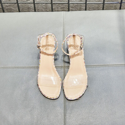 

Summer Korean version of womens shoes with thick heels&high heels womens sandals transparent fairy style