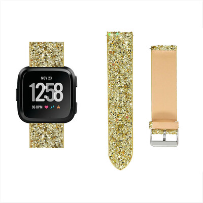 

〖Follure〗Bling Glitter Leather Wrist Strap Replacement Strap Watch Band For Fitbit Versa