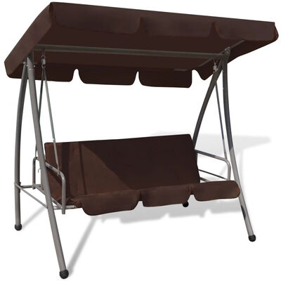 

Outdoor Swing Chair Bed with Canopy Coffee