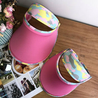 

Sun Hats For Women Wide Brim Visor Beach Hat UV Protection Cap Summer Ponytail