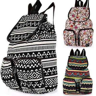

Retro Ms Canvas Travel Rucksack Hobo Schoolbag Backpack Country Bag