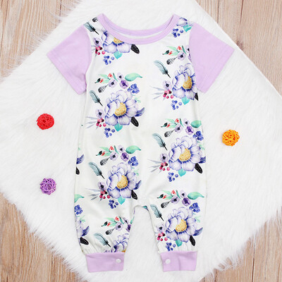 

Newborn Infant Baby Girls Flower Floral Print Romper Bodysuits Playsuit