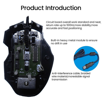 

7 Button Mouse Gamer Gaming 5500DPI Multi Color LED Optical USB Wired Gaming Mouse Mice For PC Laptop