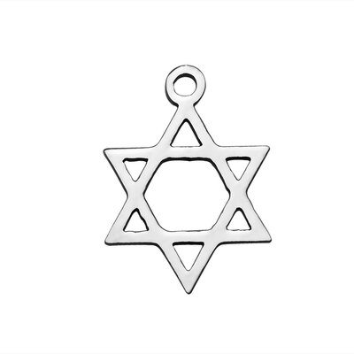 

304 Stainless Steel Pendants Star of David Stainless Steel Color 16x12x1mm Hole 15mm
