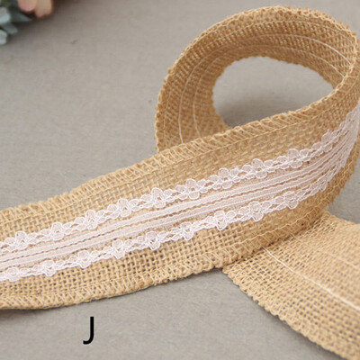 

Gobestart Wedding Party Decor Rustic Vintage Lace Edged Jute Hessian Burlap Ribbon Roll A