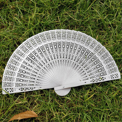 

〖Follure〗Wedding Hand Fragrant Party Carved Bamboo Folding Fan Chinese Style Wooden