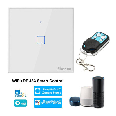 

SONOFF T2EU3C-TX 3 Gang Smart WiFi Wall Light Switch 433Mhz Wireless Control RF Remote Control APPTouch Control Timer EU Standard