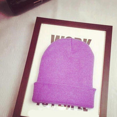 

Fashion Men\s Women Solid Color Beanie Knitted Hip-Hop Winter Warm Dance Hat
