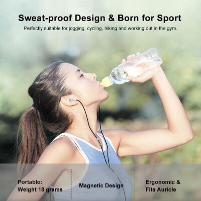 

Crownsonic MF-OK206L 35mm Dynamic Headphones Sport Headset DSP Noise Cancellation with Mic Sweatproof with Magnetic HiFi Headphon