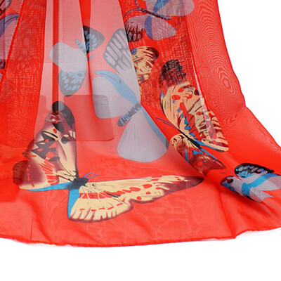 

Gobestart New Fashion Scarf Lady Butterfly Print Neck Shawl Scarve Warm Wrap Stole