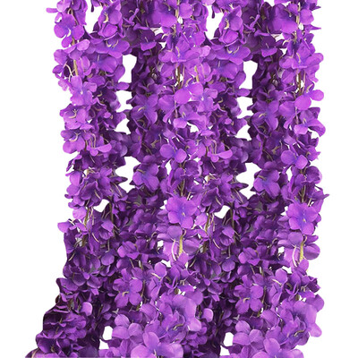

UpperX 2m Home Fashion Artificial Hydrangea Party Romantic Wedding Decorative Garlands of Artificial Flowers Wisteria V1820 red