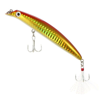 

105cm 13g Minnow Lures Artificial Hard Fishing Diver Lure Bait with Noctiluscent Eyes Treble Hooks