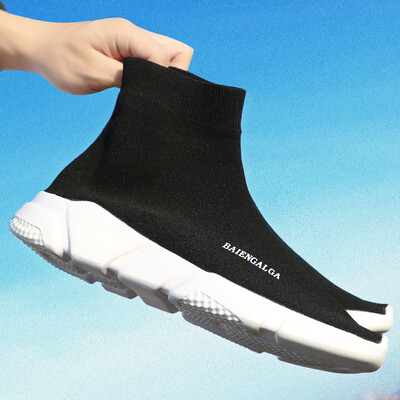 

Leyi simple fashion couple high-top sleeve socks shoes shoes knitted surface breathable casual trend sports mens shoes