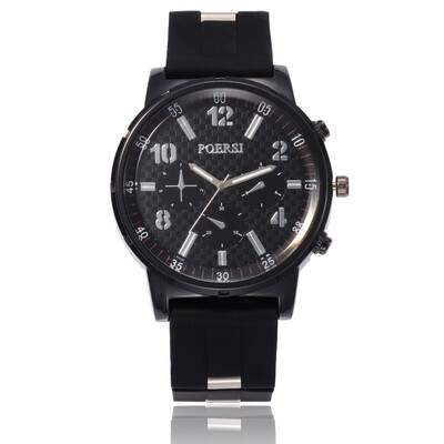 

Double scale pointer mens sports silicone watch quartz