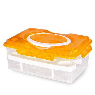 

〖Follure〗24 Place Egg Box Food Container Organizer Convenient Storage Boxs Double Layer