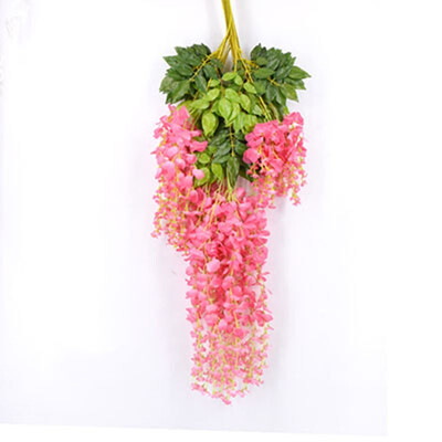 

FUNNYBUNNY 361 Feet Artificial Silk Wisteria Vine Ratta Silk Hanging Flower Wedding Decor
