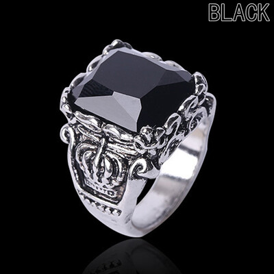 

Vintage Men Rings Precious Stones Ancient Men Ring Retro Cross Texture Engraving Gemstone Ring Size 8 9 10
