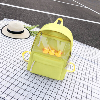 

Tailored Fashion Lady Solid Color Transparent Zipper Versatile Shoulder Bag Student Bag