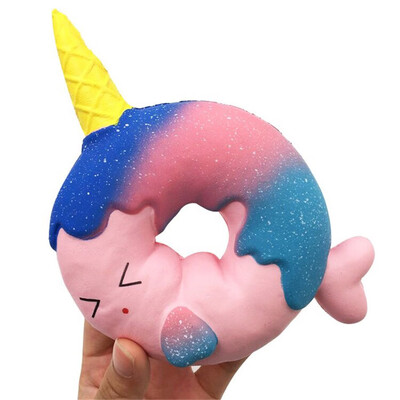 

Siaonvr Adorable Unicorn Doughnut Scented Charm Slow Rising Squeeze Stress Reliever Toys