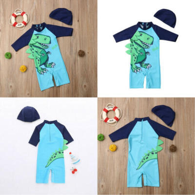 

US Baby Kid Girl Boy Sun Protective Swimwear Rash Guard Costume Bathing Suit Set