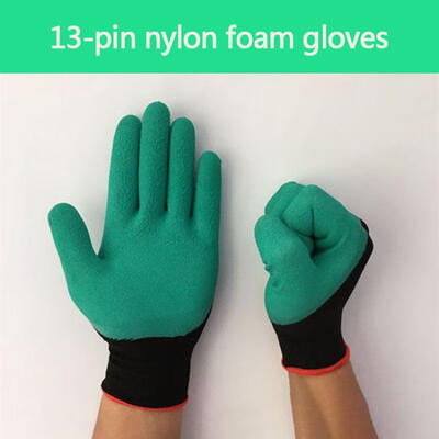 

13-Pin Nylon Latex Foam Comfortable Non-Slip Wear-Resistant Garden Gloves Labor Work Gloves For Adults 1 Pair