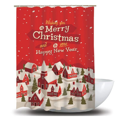 

Shower Curtain Christmas Decoration Bath Curtains Waterproof Polyester Fabric Anti-mildew Bathroom Curtains for Bathtub Showers 12