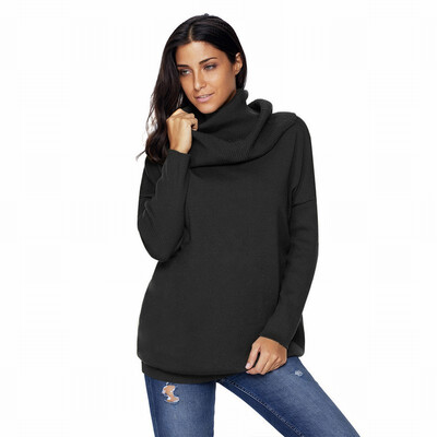

High-neck long-sleeved pullover casual comfort warm knit sweater