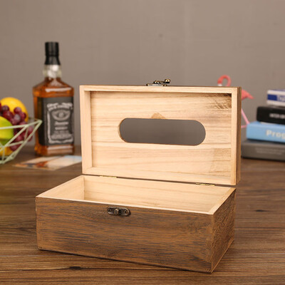 

Gobestart Country Rustic Brown Torched Wood Bathroom Facial Tissue Box Holder Cover Napkin Dispenser