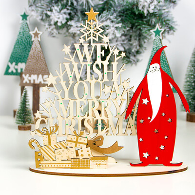 

Tailored Christmas Ornaments Creative Santa Claus Wooden Painted DIY Home Decoration