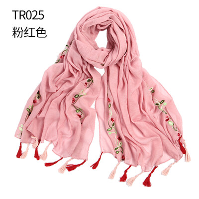 

2017 new embroidery cotton&linen scarves scarf national wind retro national wind hanging scarf shawl wholesale