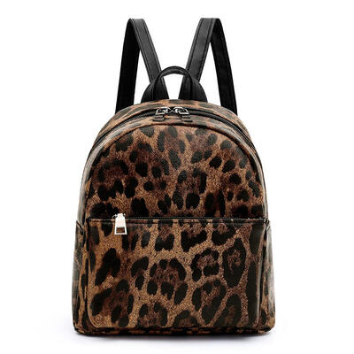 

Animal Print Travel Backpacks Women School Bags Rucksack Leather Knapsack