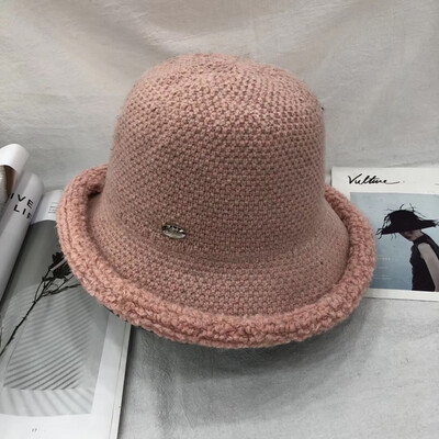 

Hat autumn&winter fashion wool warm hat solid color student fisherman hat personality knitted hat hundred set casual basin hat