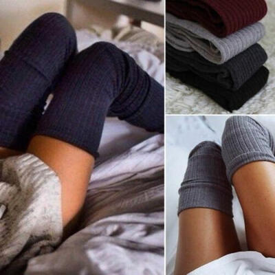 

USA Winter Warm Womens Knit Crochet Cotton Thick Long Socks Thigh-High Leggings
