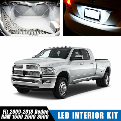 

White LED Bulb Interior Light Package Kit For Dodge RAM 1500 2500 3500 2009-2018