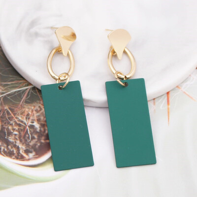

EK748 New Design Handmade Geometric Sequin Pendant Drop Earrings for Women Long Exaggerated Earring Brincos Pendientes Gift