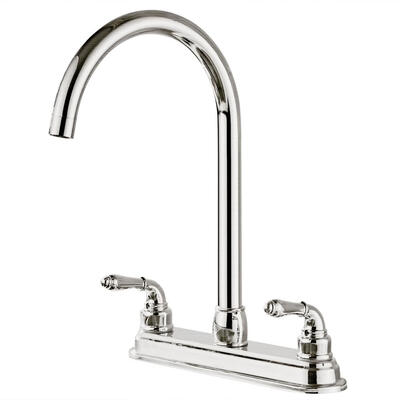 

Stainless Steel 2-handle Kitchen Fixed Faucet Dual Hole Home Sink Water Tap