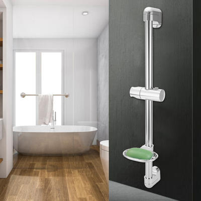 

Greensen Stainless Steel Lifting Handhold Shower Head Holder Bracket with Soap Box G12"