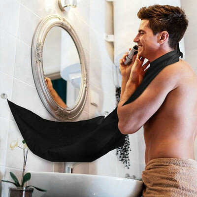 

120x80cm Man Bathroom Black Beard Hair Shave Cleaning Protecter Apron