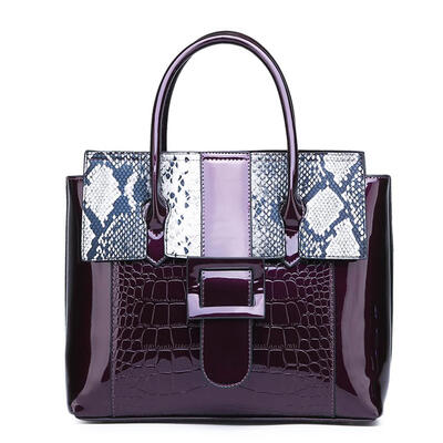 

Ladies Shoulder Handbag PU Leather Snake Top-handle Bag Large Shopping Tote