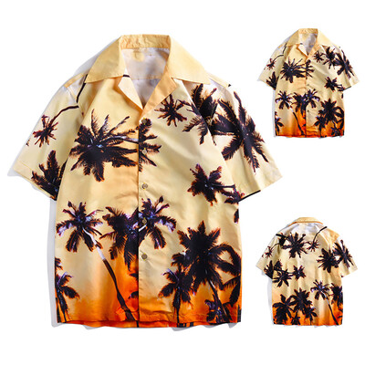 

Toponeto Spring&Summer Fashion Couple Personal Printed Short-sleeved Beach Tops