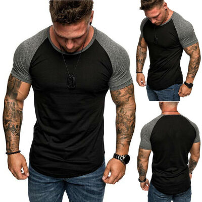 

Men Short Sleeve Gym T-Shirt Bodybuilding Slim Fit Stringer Shirts Top Blouse