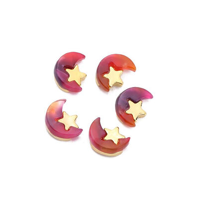 

5pcs Pearl Moon Star Nail Art Charms for DIY Manicure Rhinestone Decoration