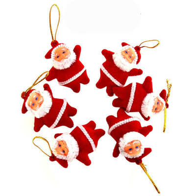 

Tailored 6PC Christmas Ornaments Gift Santa Claus Snowman Reindeer Toy Doll Hang Decorations