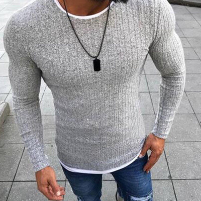 

SUNSIOM Mens Winter Warm Cotton Low Neck Pullover Jumper Sweater Tops Round Neck