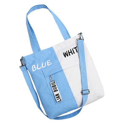 

New Women Bag Female Shoulder Letter Print Stitching Single Shoulder Diagonal Versatile Canvas Shopping Bag bolsa feminina