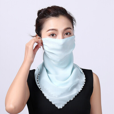 

Mask dustproof&breathable female sunscreen summer thin section UV protection washable chiffon neck scarf large mask