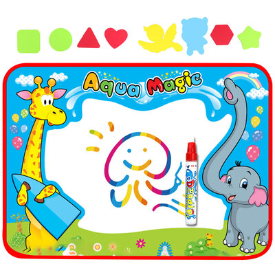 

Doodle Mat Water Drawing Mat With 2 Pens&8 Molds for Kids Educational Toy Gift No Mess Magic Painting Mat 283"x205" L